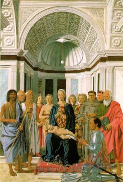  Francesca Tableau - Vierge à l’Enfant avec Saints Humanisme de la Renaissance italienne Piero della Francesca
